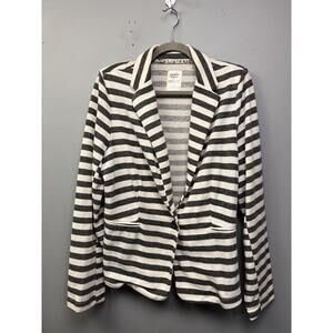 Cavalini Outerwear Jacket womens plus size 1X striped button front Faux pockets